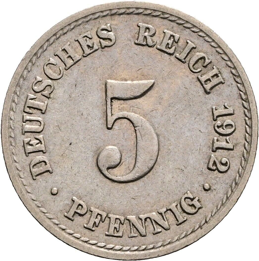5 Pfennig 1912 A – Vorderseite