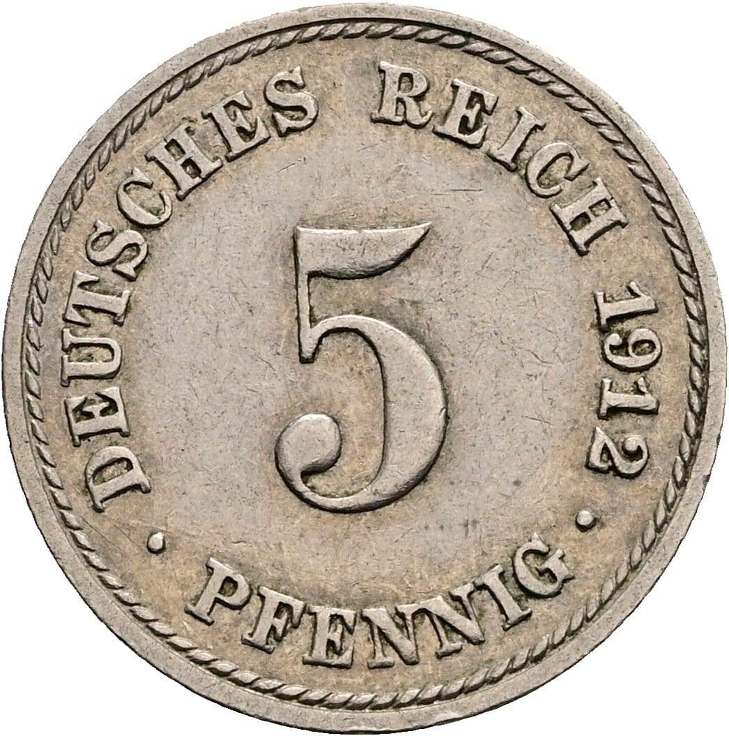 5 Pfennig 1912 A – Vorderseite