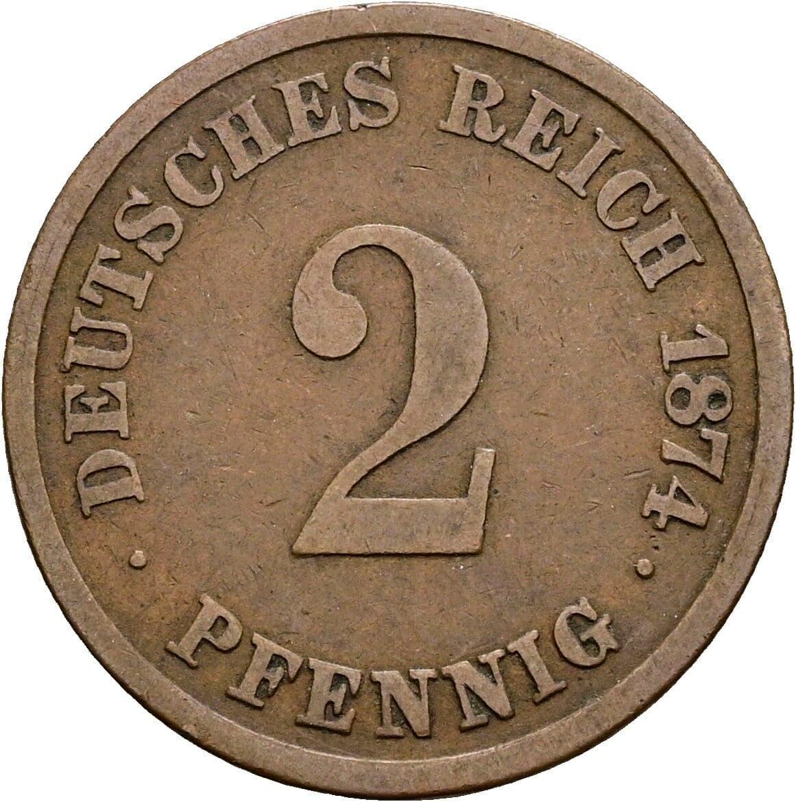 2 Pfennig 1874 E – Vorderseite