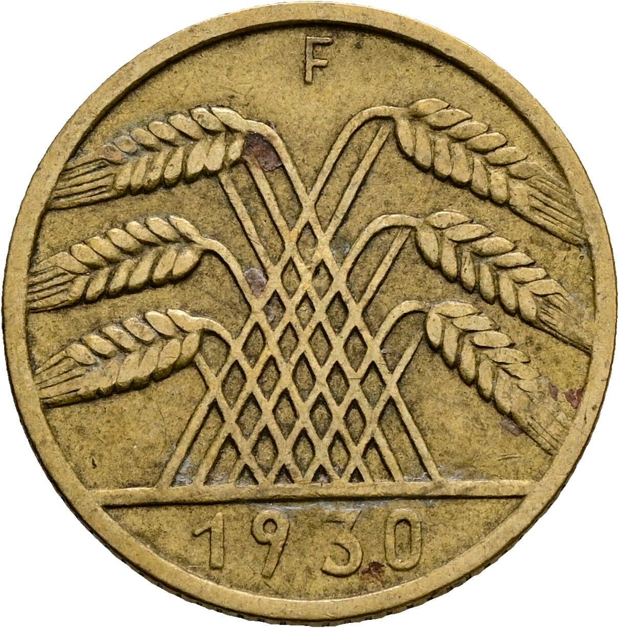 10 Reichspfennig 1930 F – Rückseite