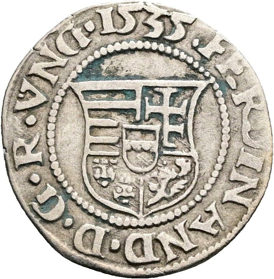 Denar Ferdinand I. 1535 – Rückseite