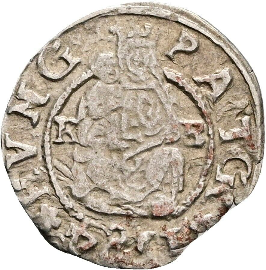 Denar Rudolf II. 1584 KB, Kremnitz – Vorderseite