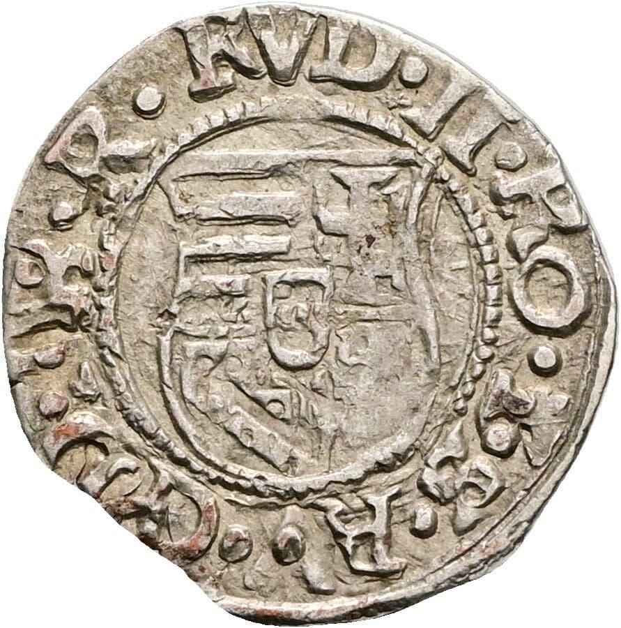 Denar Rudolf II. 1584 KB, Kremnitz – Rückseite