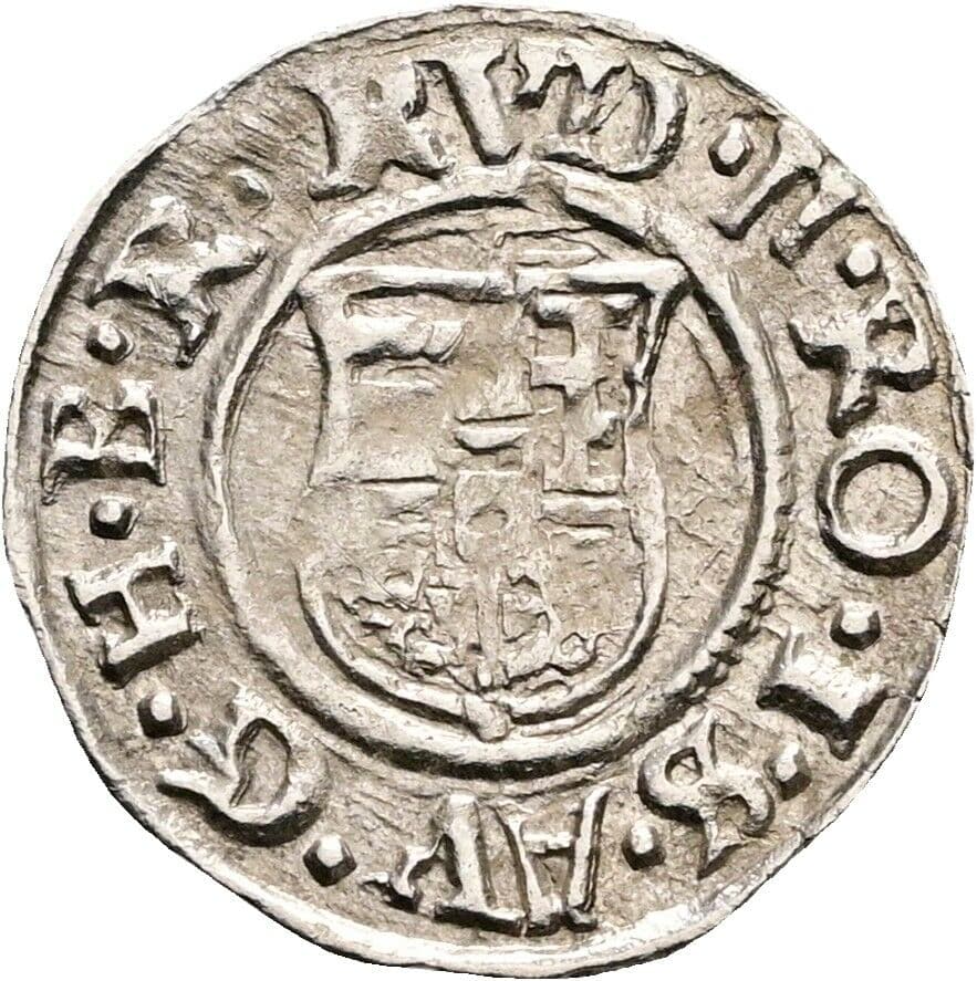 Denar Rudolf II. 1592 KB, Kremnitz – Rückseite