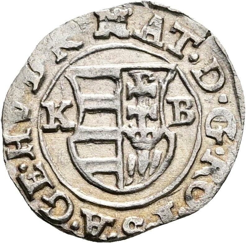 Denar Matthias II. 1608-1619 1618 KB, Kremnitz – Rückseite