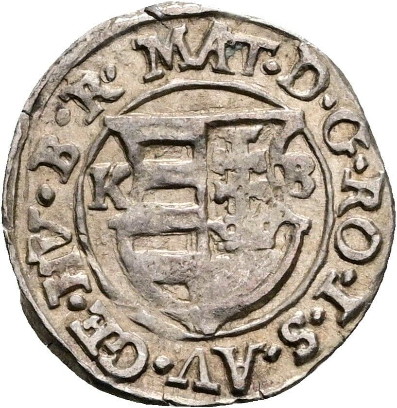 Denar Matthias II. 1608-1619 1616 KB, Kremnitz – Rückseite