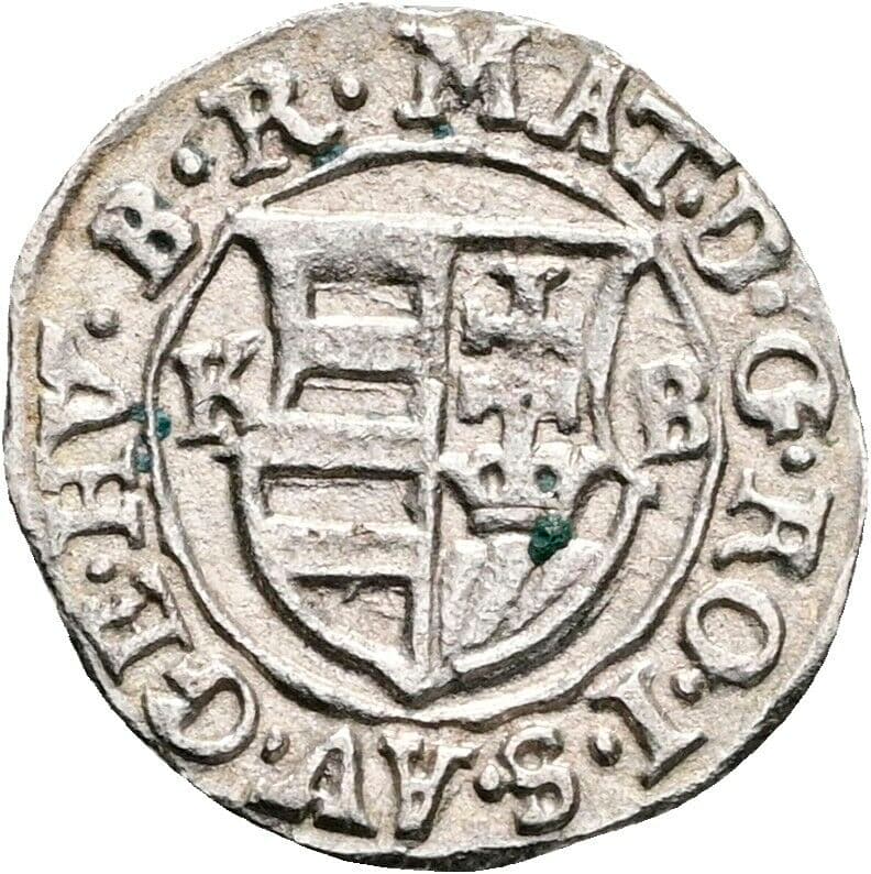 Denar Matthias II. 1608-1619 1616 KB, Kremnitz – Rückseite