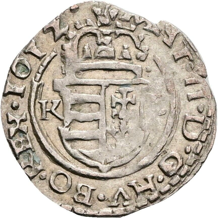Denar Matthias 1612 KB, Kremnitz – Rückseite