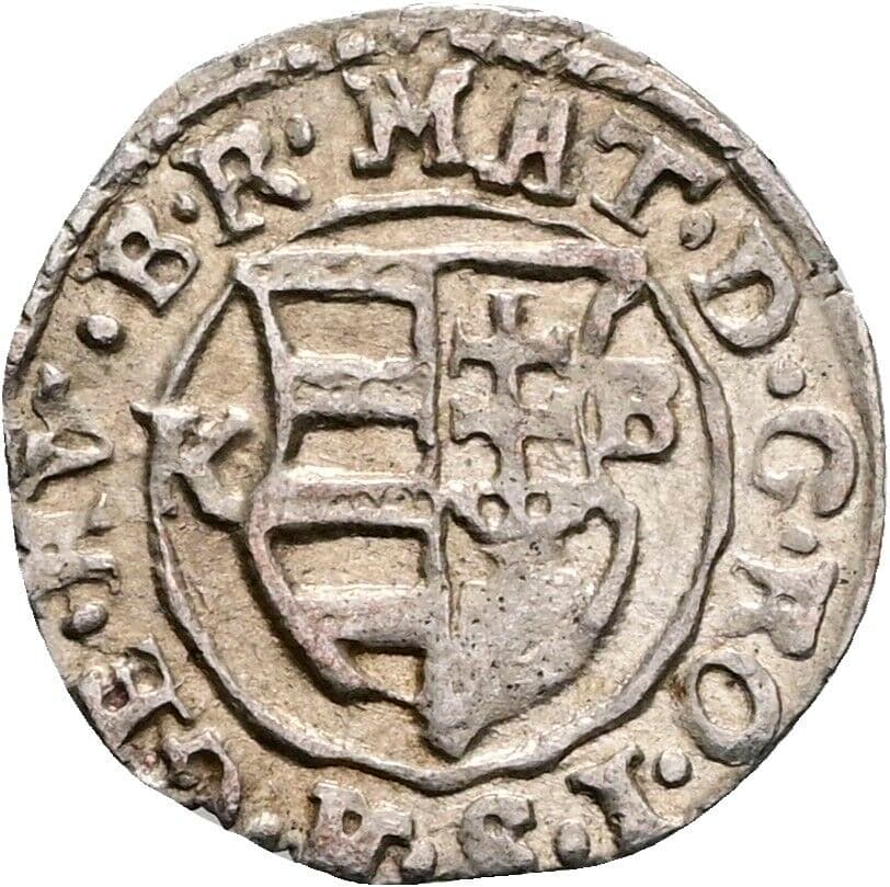 Denar Matthias II. 1608-1619 1619 KB, Kremnitz – Rückseite