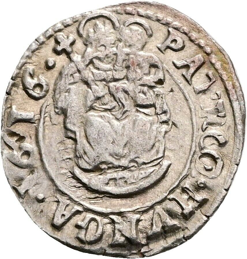 Denar Matthias 1616 KB, Kremnitz – Vorderseite