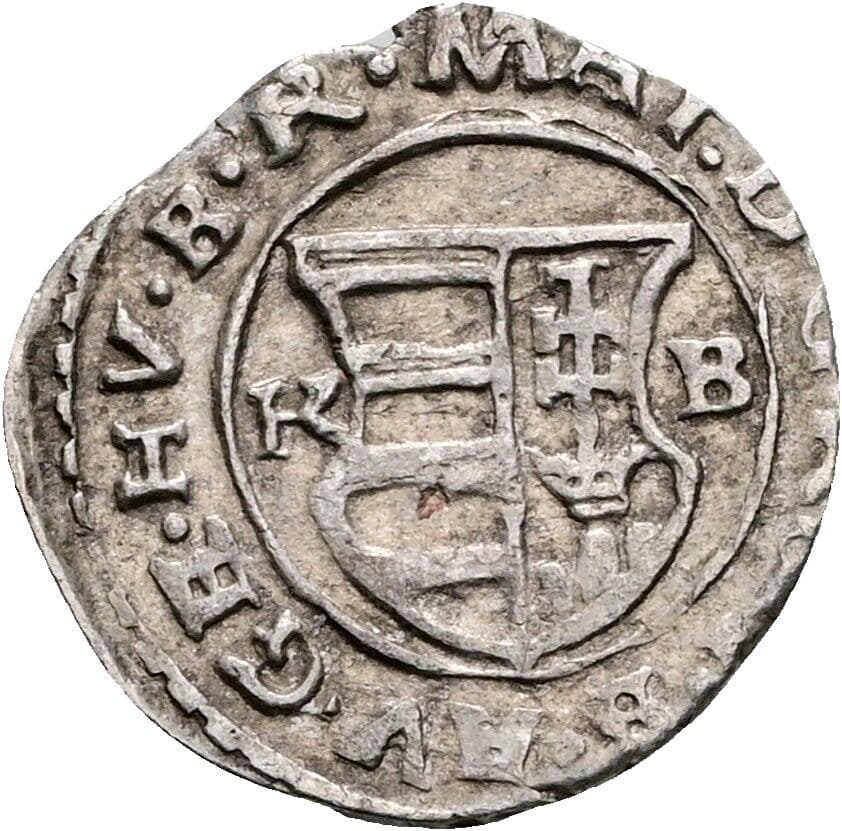 Denar Matthias II. 1608-1619 1613 KB, Kremnitz – Rückseite