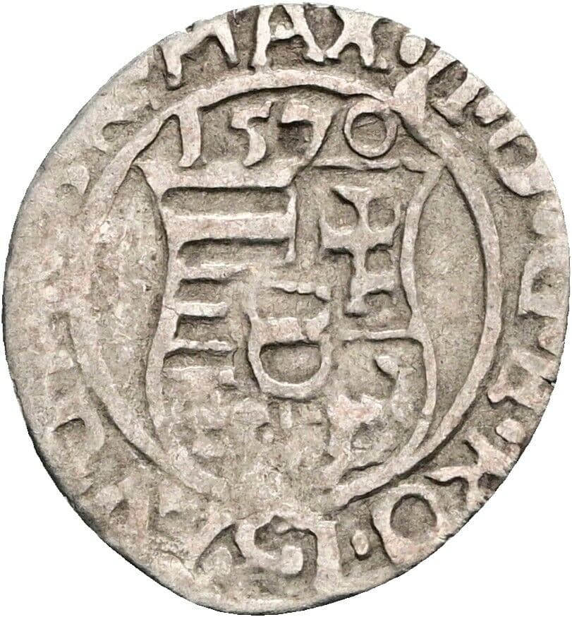 Denar Maximilian II. 1570 KB, Kremnitz – Rückseite