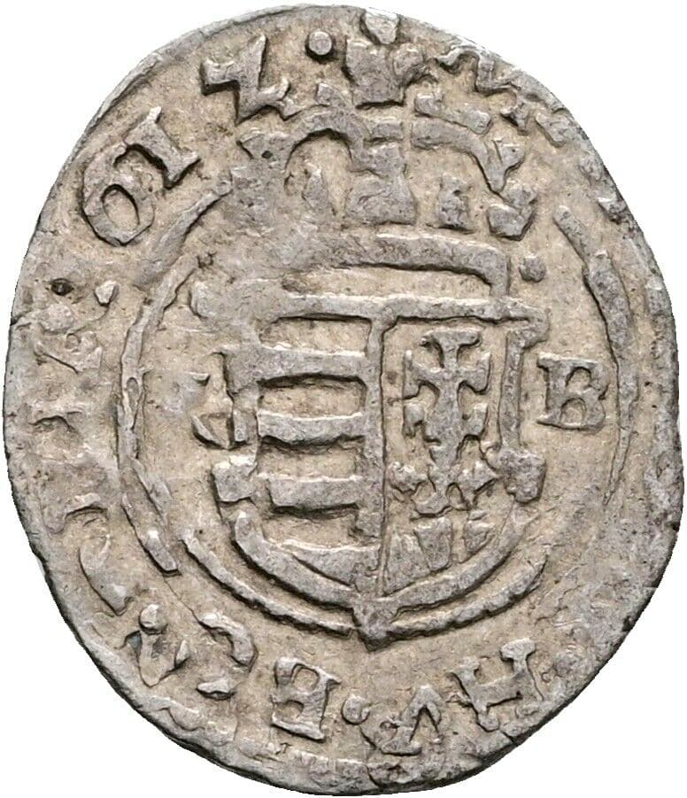 Denar Matthias II. 1608-1619 1612 KB, Kremnitz – Rückseite