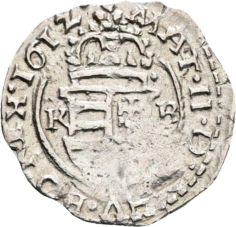 Denar Matthias 1612 KB, Kremnitz – Rückseite