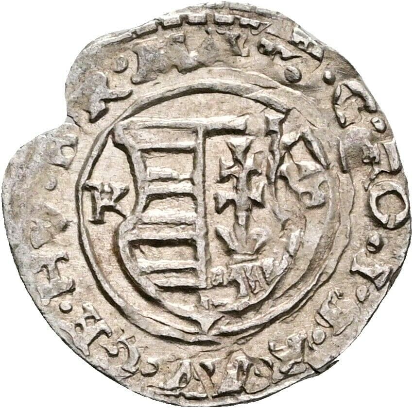 Denar Matthias II. 1608-1619 1614 KB, Kremnitz – Rückseite