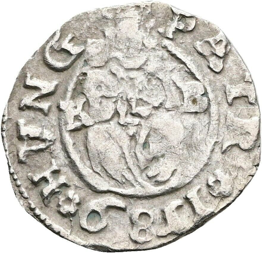 Denar Rudolf II. 1589 KB, Kremnitz – Vorderseite
