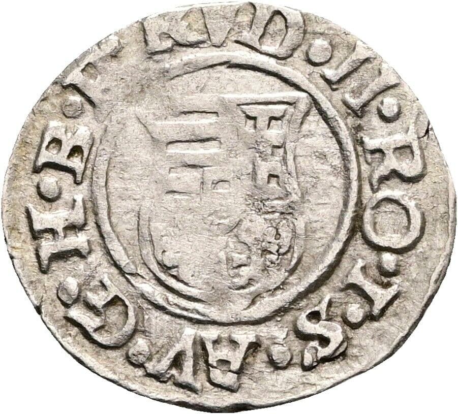 Denar Rudolf II. 1584 KB, Kremnitz – Rückseite