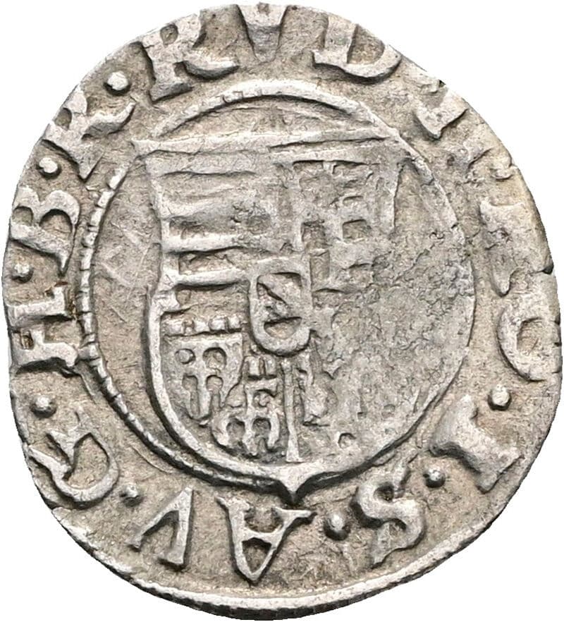 Denar Rudolf II. 1580 KB, Kremnitz – Rückseite