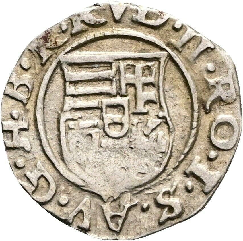 Denar Rudolf II. 1580 KB, Kremnitz – Rückseite
