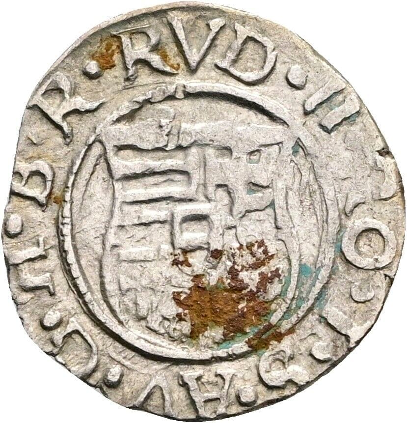 Denar Rudolf II. 1581 KB, Kremnitz – Rückseite
