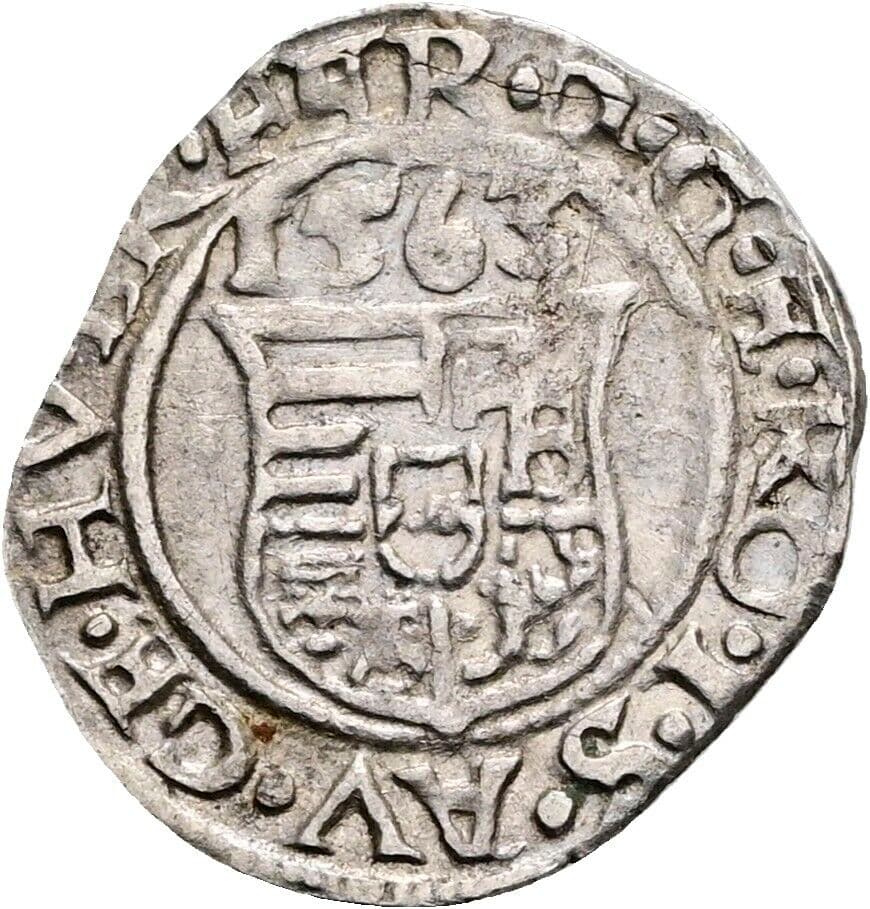 Denar Ferdinand I. 1521-1564 1563 KB, Kremnitz – Rückseite