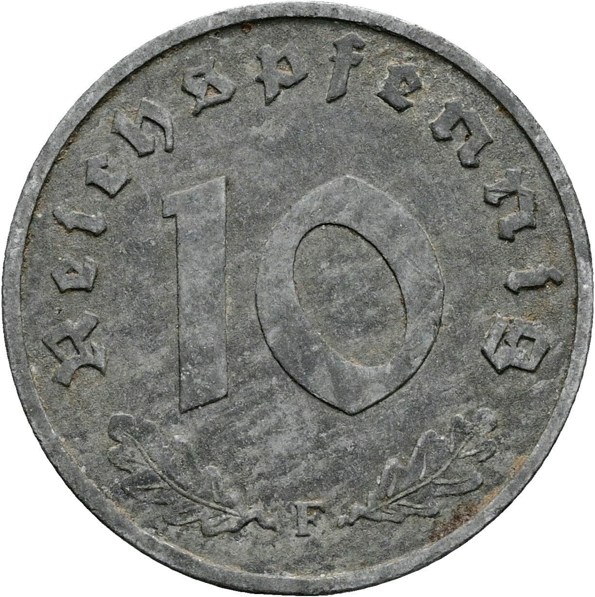 10 Reichspfennig 1942 F – Vorderseite