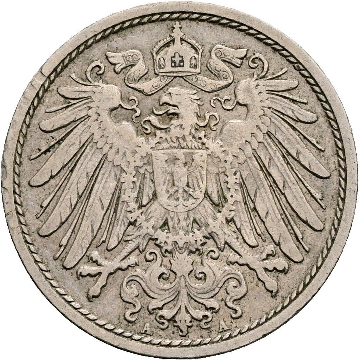 10 Pfennig 1908 A – Rückseite