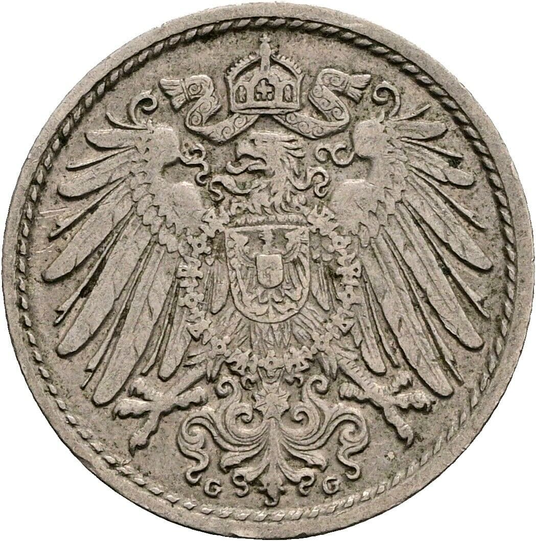 5 Pfennig 1912 G – Rückseite