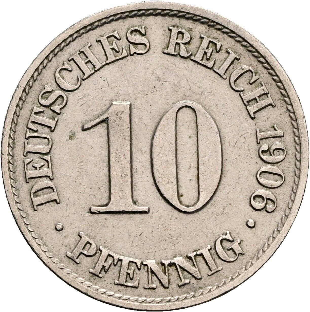 10 Pfennig 1906 A – Vorderseite