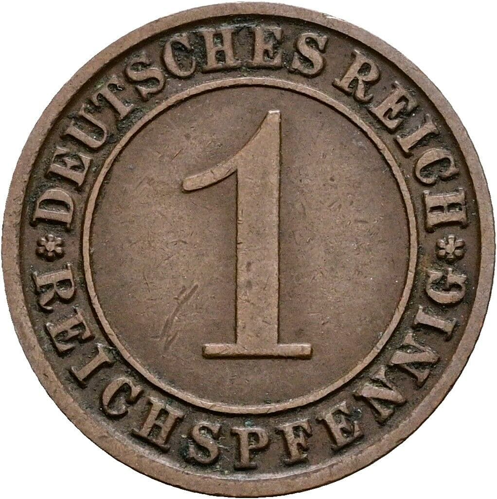 1 Reichspfennig 1928 F – Vorderseite