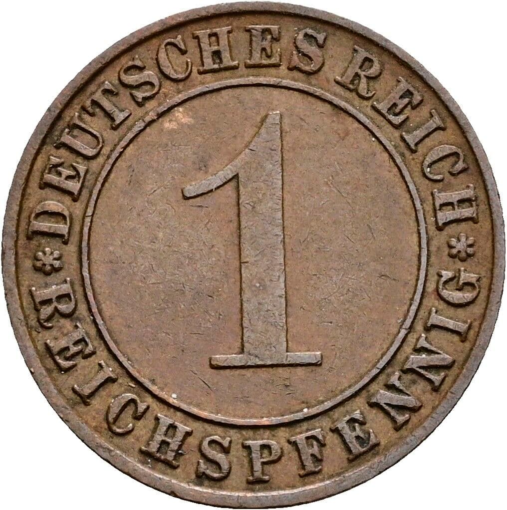 1 Reichspfennig 1934 F – Vorderseite