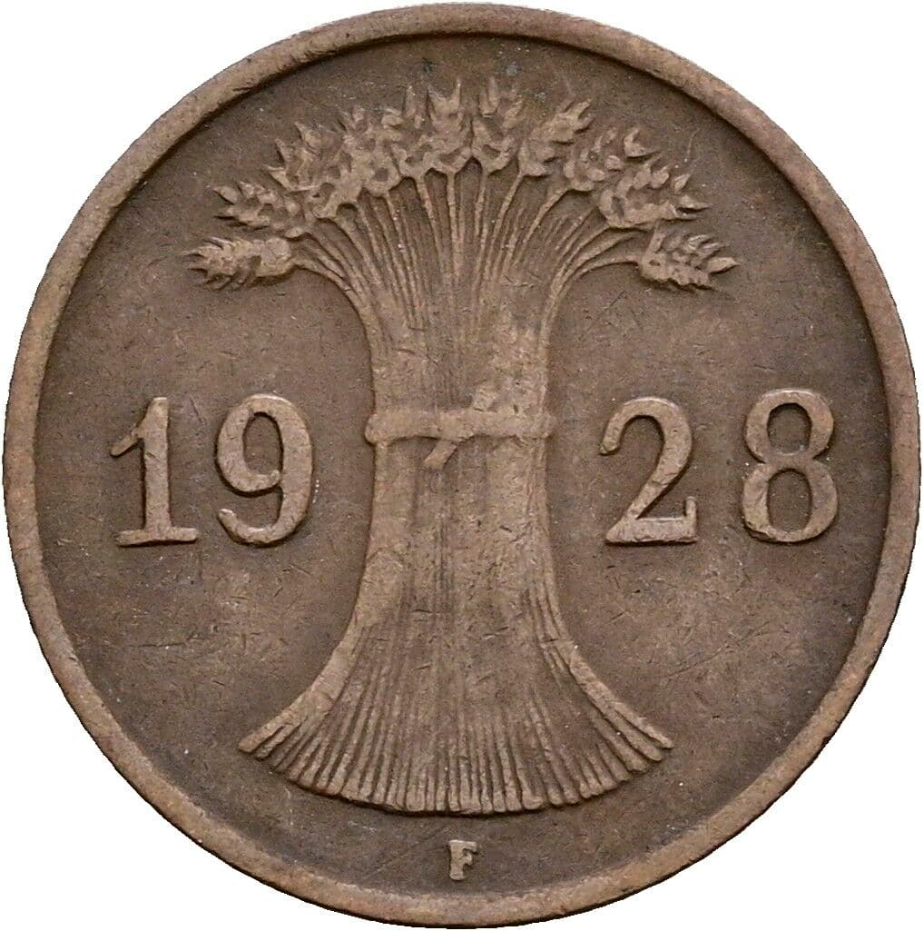 1 Reichspfennig 1928 F – Rückseite