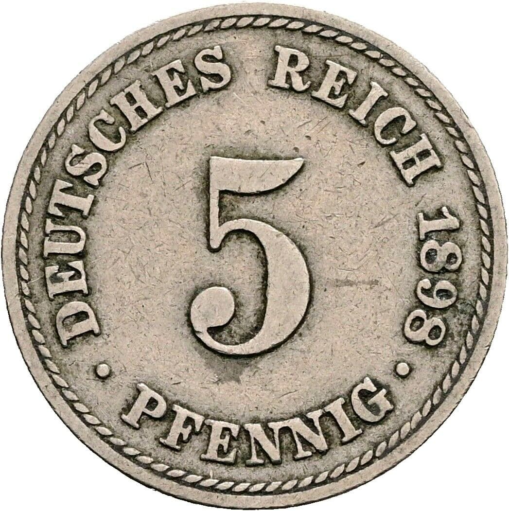 5 Pfennig 1898 A – Vorderseite
