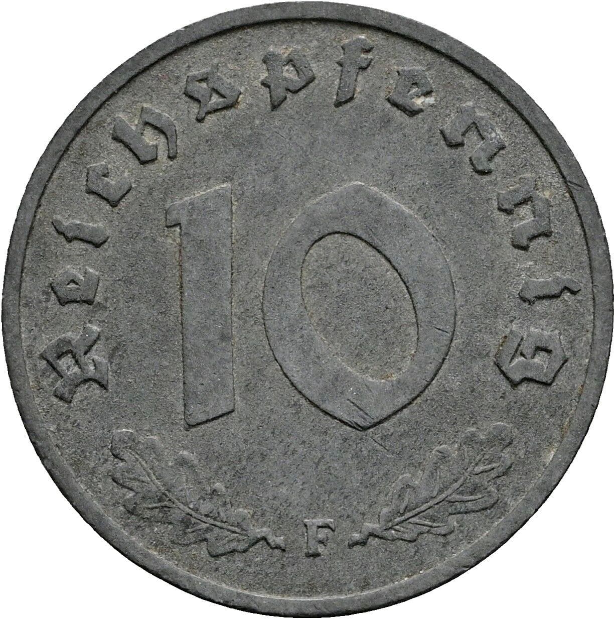 10 Reichspfennig 1942 F – Vorderseite