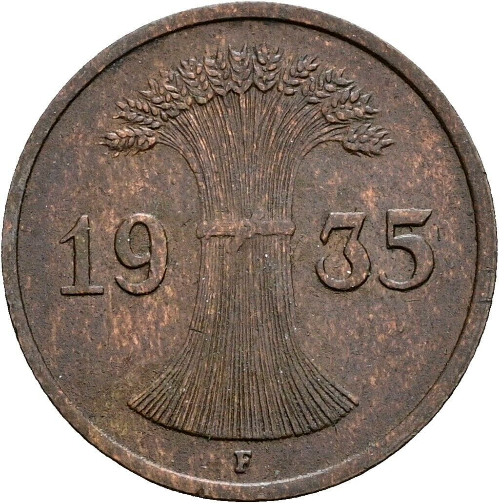 1 Reichspfennig 1935 F – Rückseite