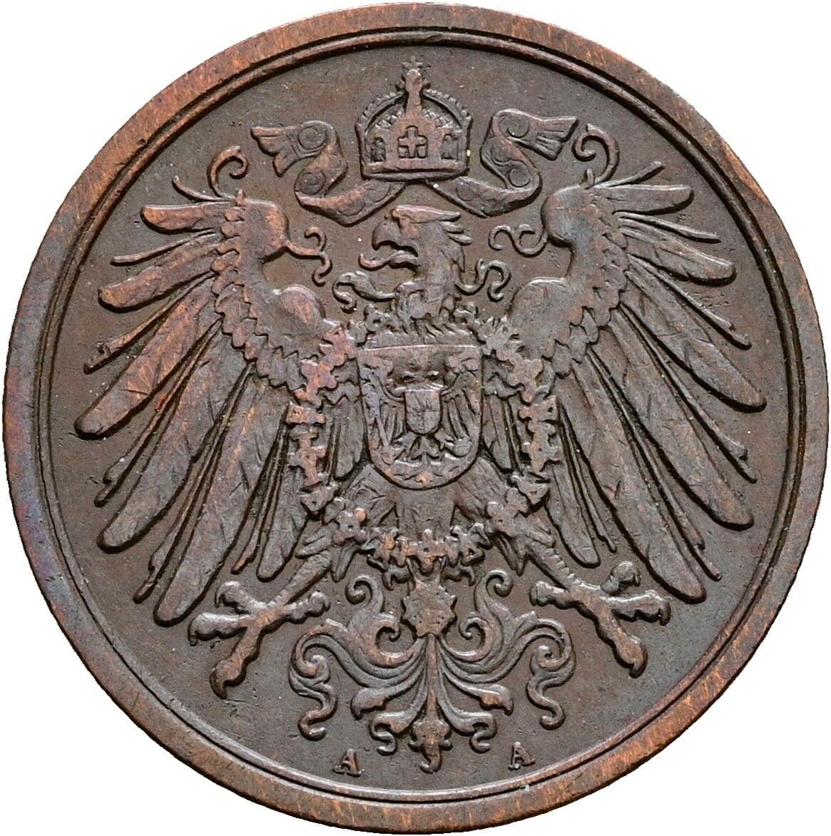 2 Pfennig 1907 A – Rückseite