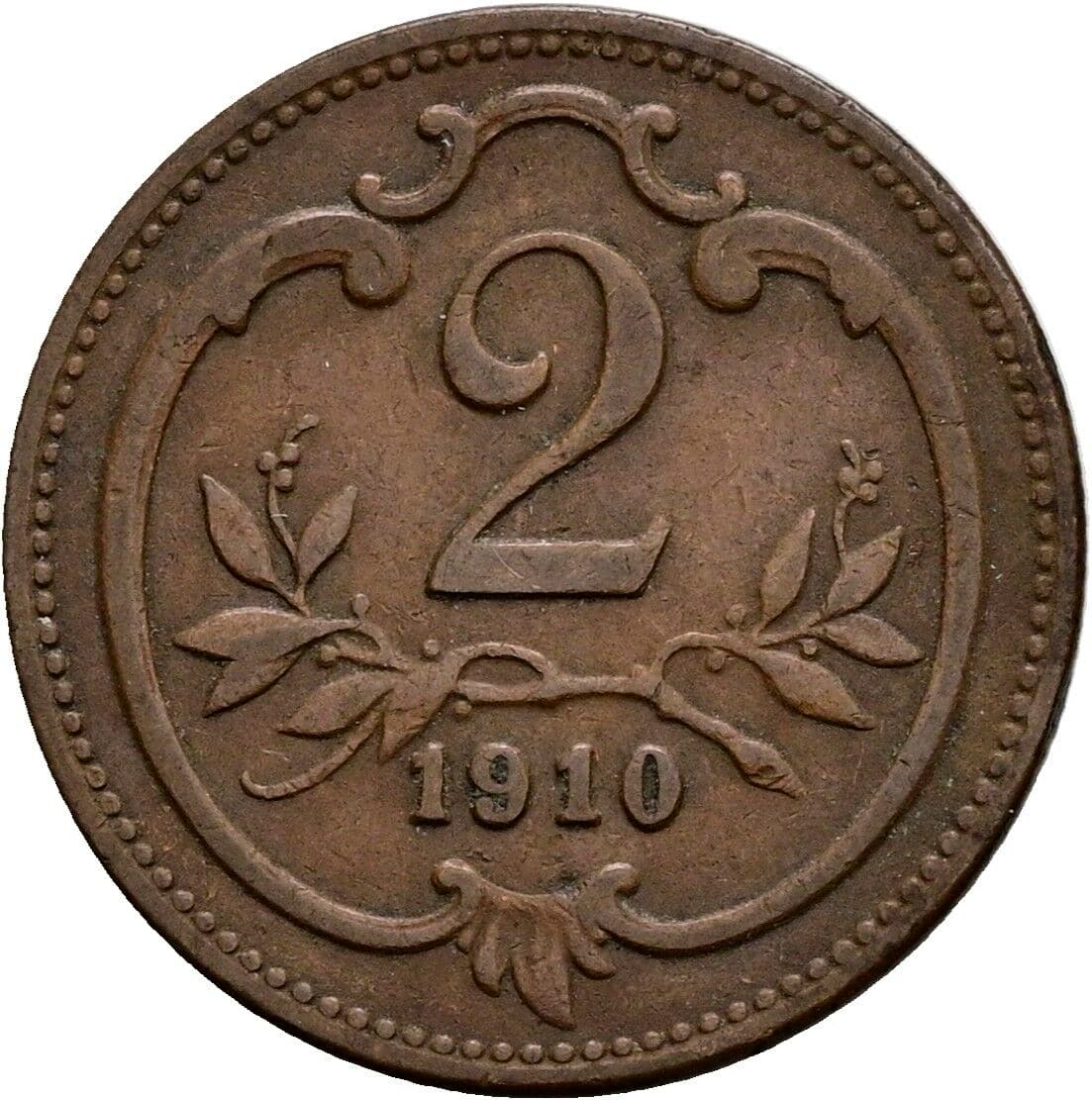 2 Heller Franz Joseph I. 1848-1916 1910 – Vorderseite