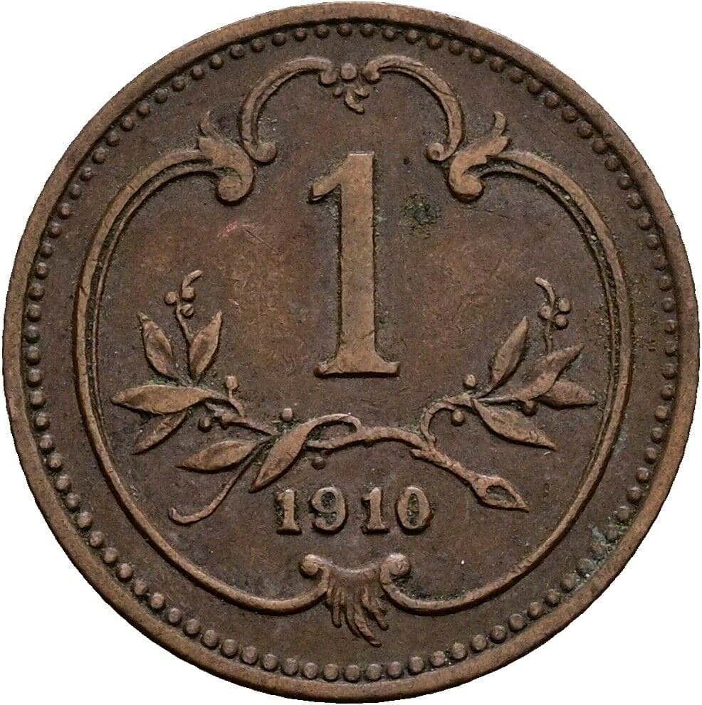 1 Heller Franz Joseph I. 1848-1916 1910 – Vorderseite