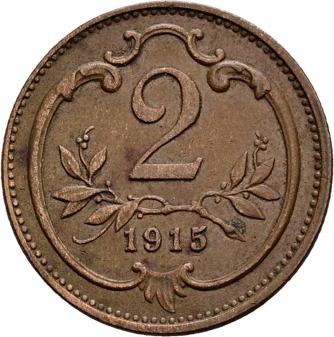 2 Heller Franz Joseph I. 1848-1916 1915 – Vorderseite