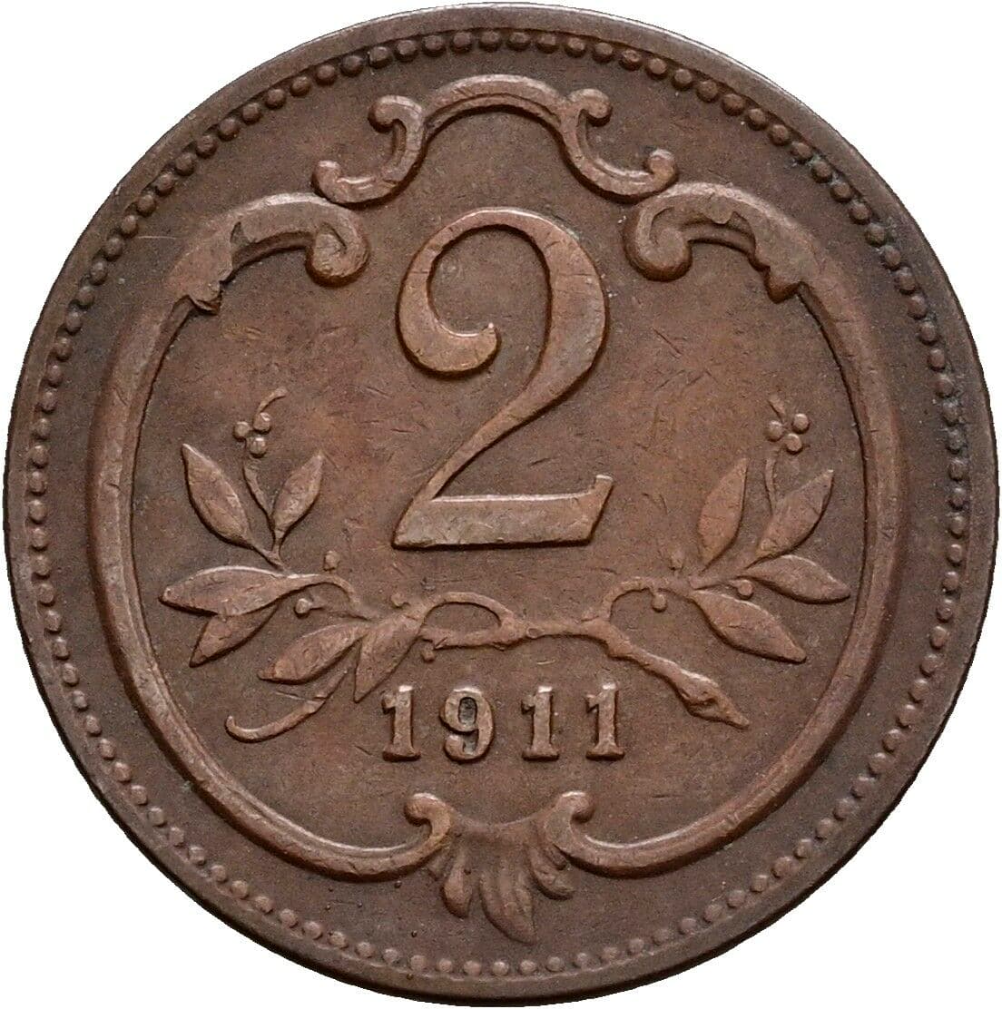 2 Heller Franz Joseph I. 1848-1916 1911 – Vorderseite