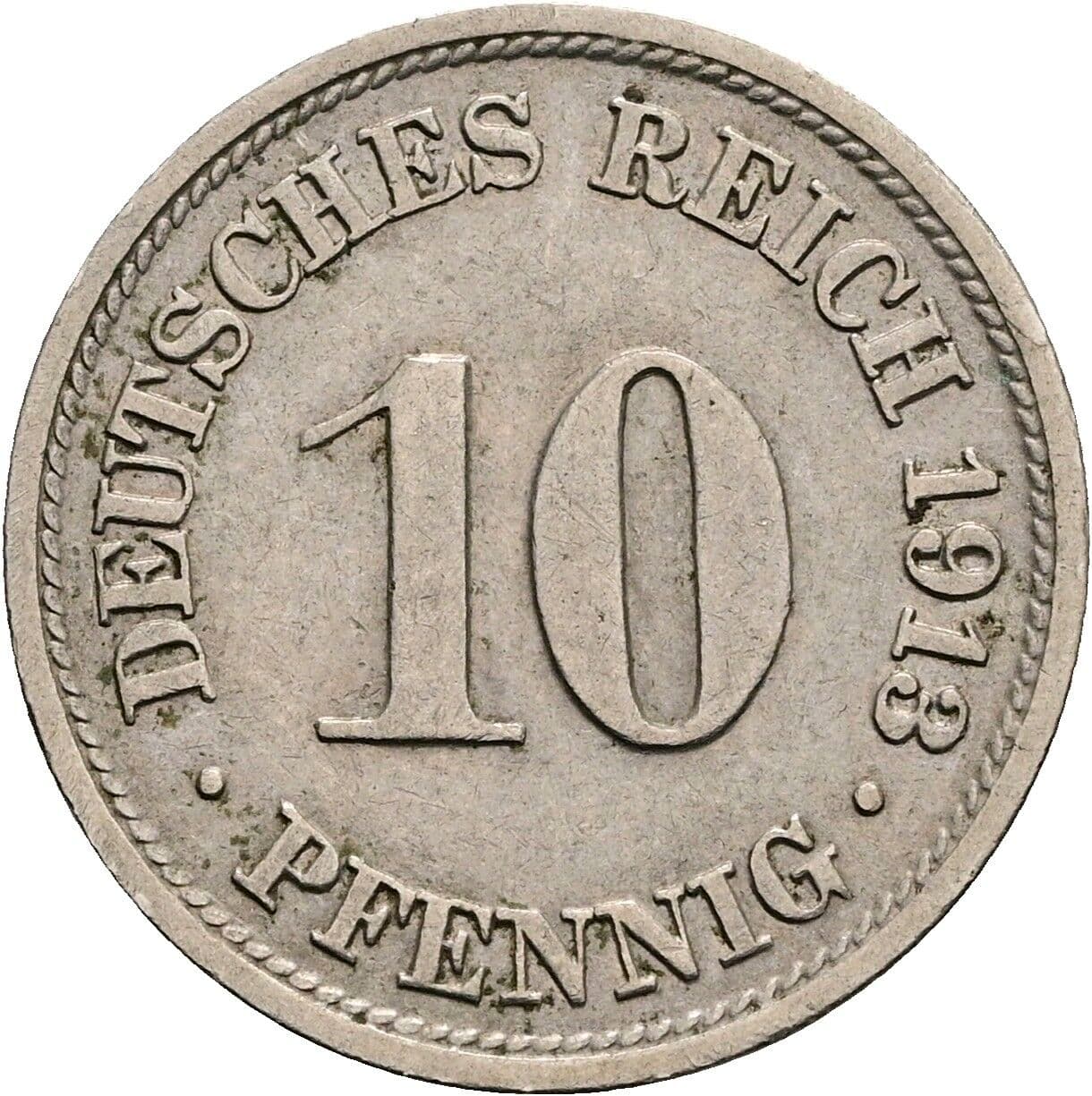 10 Pfennig 1913 F – Vorderseite