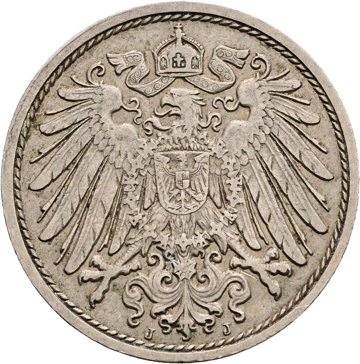 10 Pfennig 1912 J – Rückseite