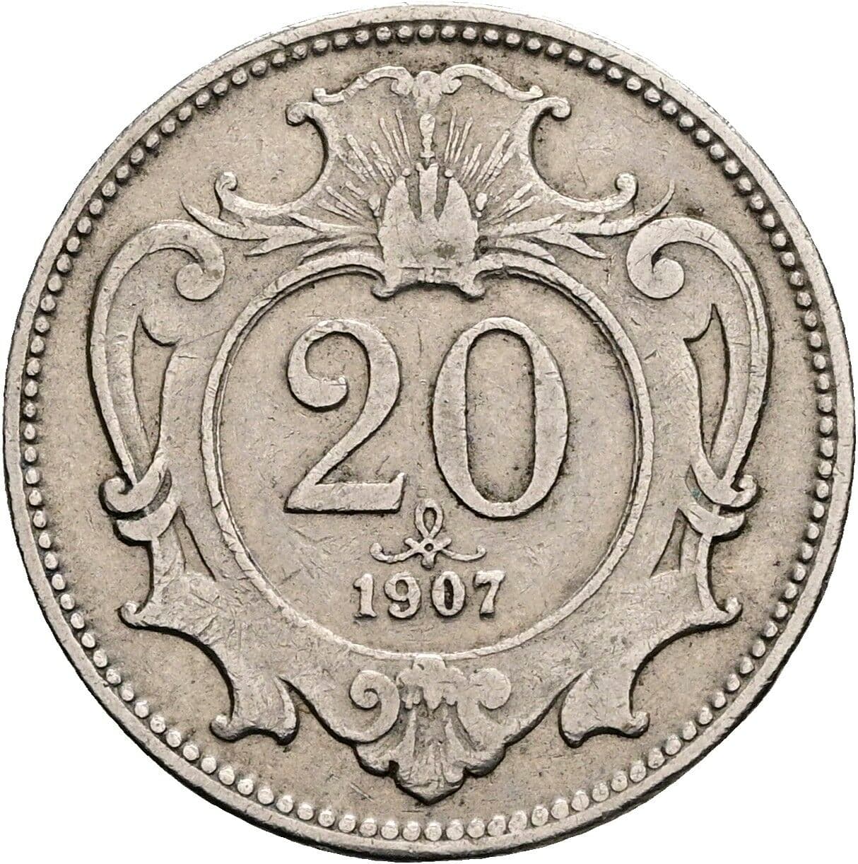 20 Heller Franz Joseph I. 1848-1916 1907 – Vorderseite