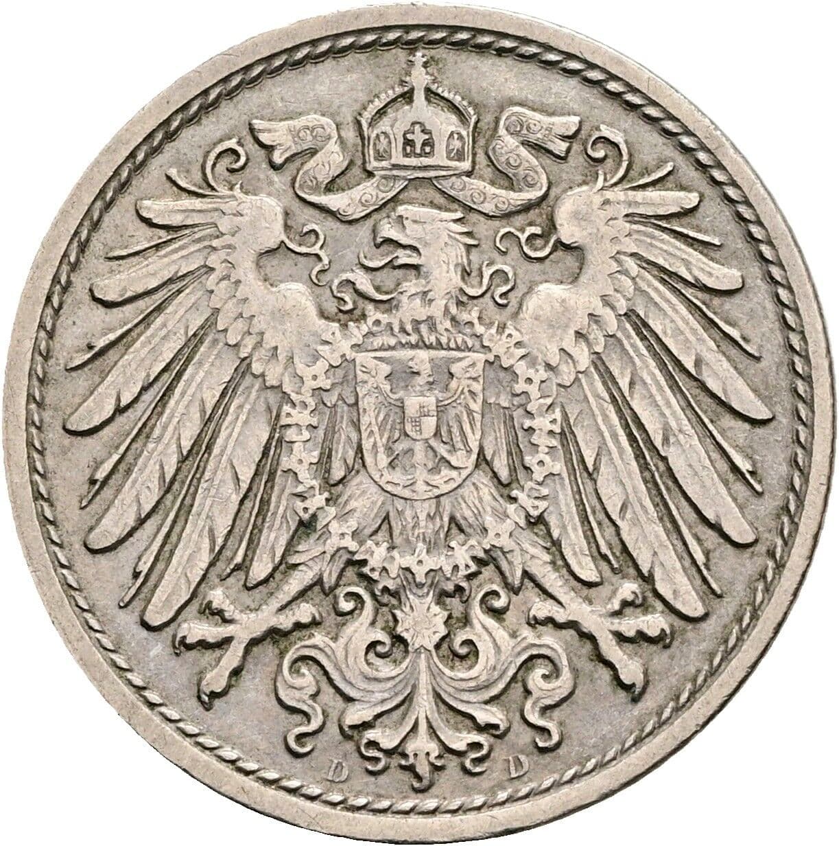 10 Pfennig 1912 D – Rückseite
