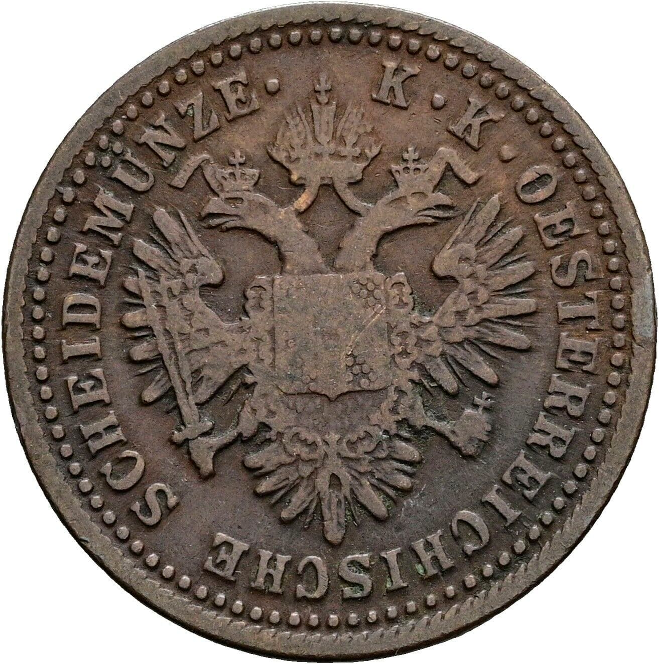 1 Kreuzer Franz Joseph I. 1848-1916 1851 A, Wien – Rückseite