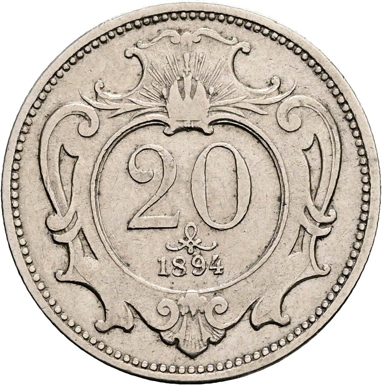 20 Heller Franz Joseph I. 1848-1916 1894 – Vorderseite
