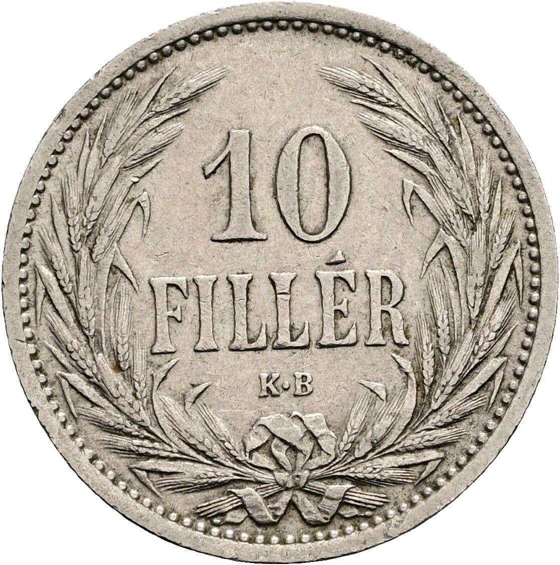 10 Filler Franz Joseph I. 1848-1916 1909 KB, Kremnitz – Vorderseite
