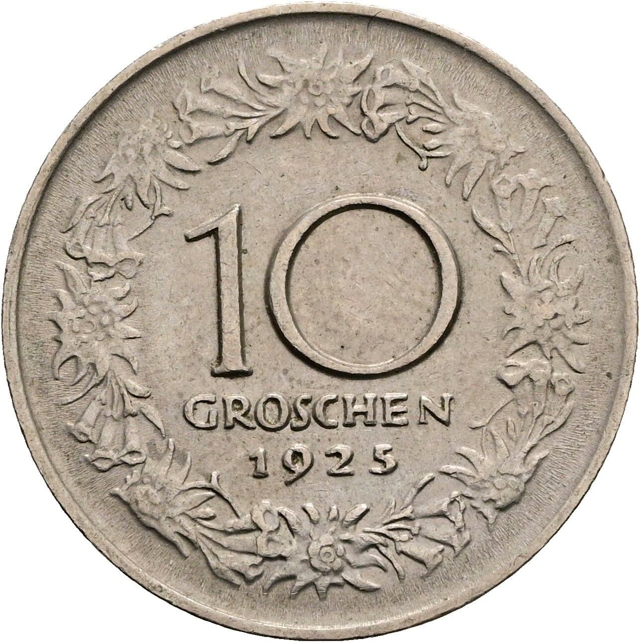10 Groschen 1925 – Rückseite