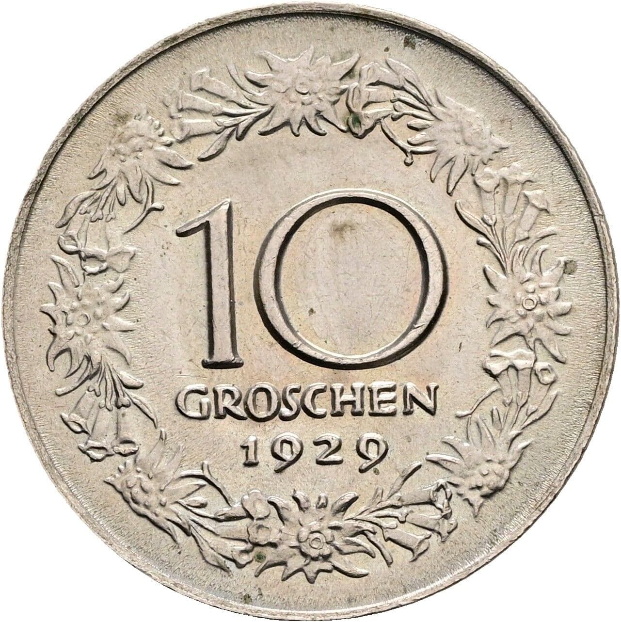 10 Groschen 1929 – Vorderseite