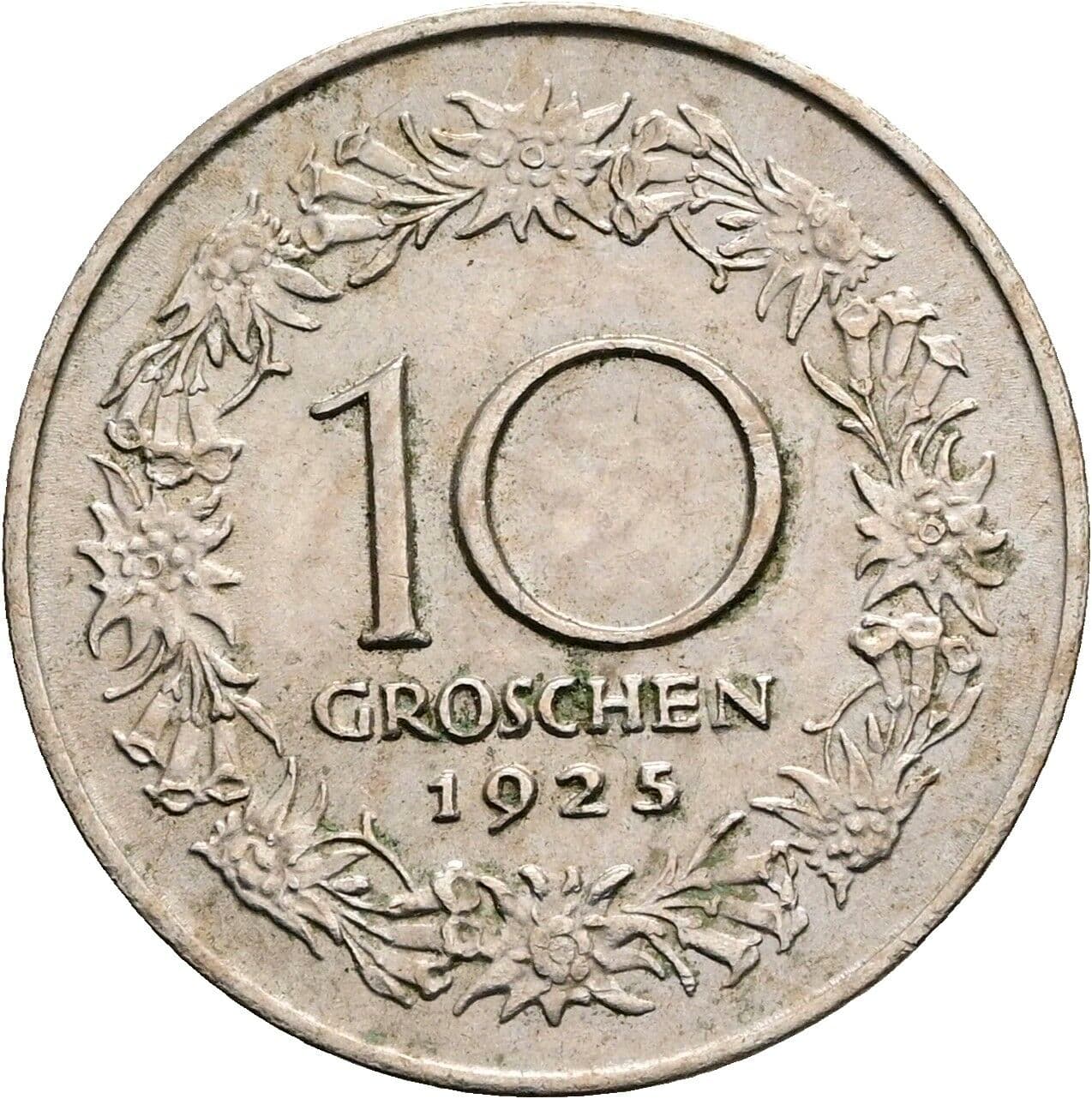 10 Groschen 1925 – Vorderseite